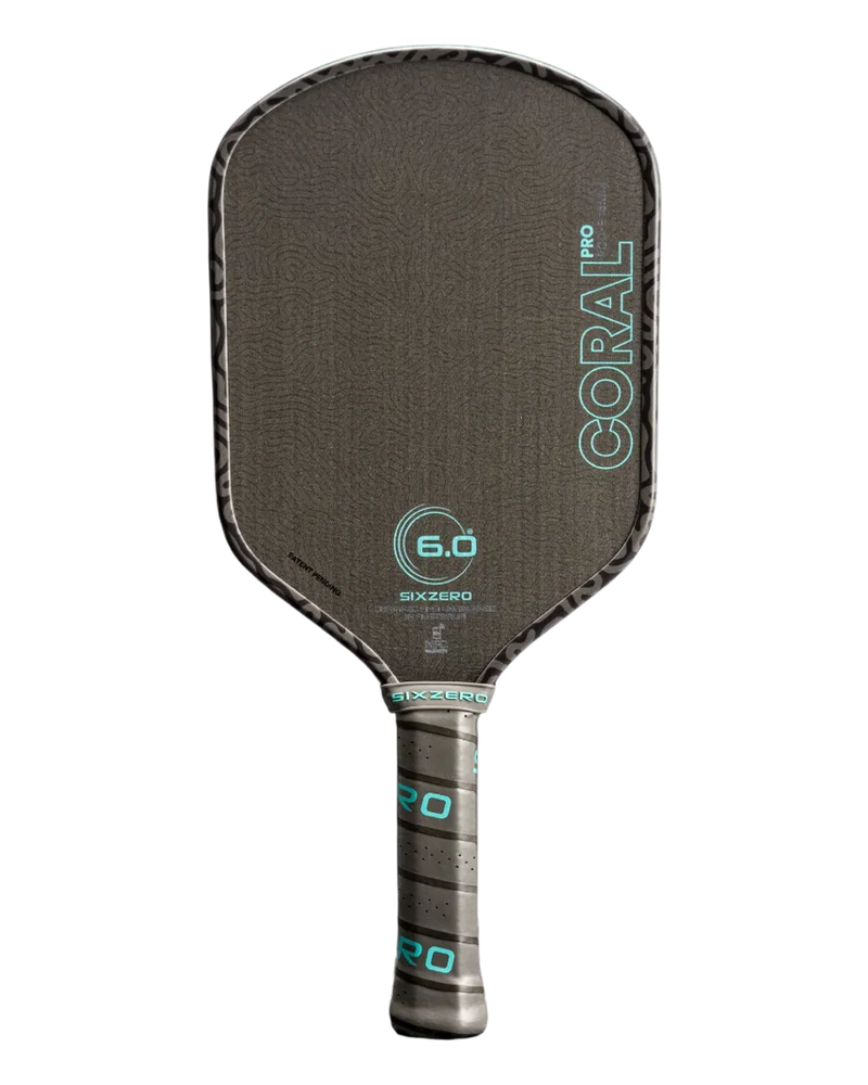 Six Zero Coral Pro Elongated 16mm pickleball paddle